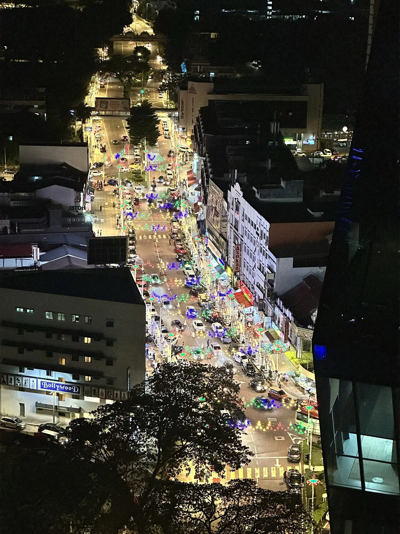 Brickfields' Little India streets illuminated for Diwali.