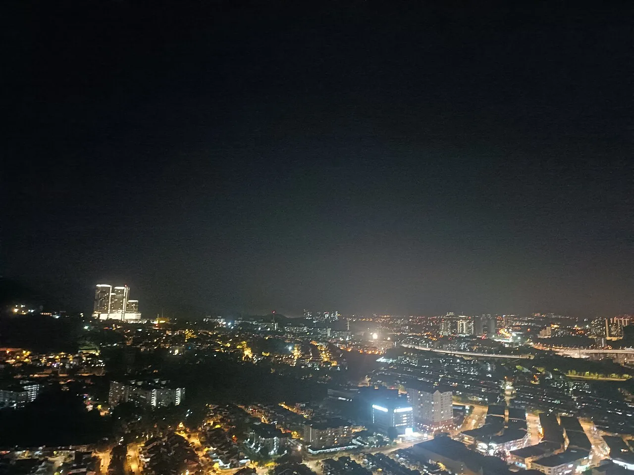 Cheras and the southeastern Kuala Lumpur suburbs at night.