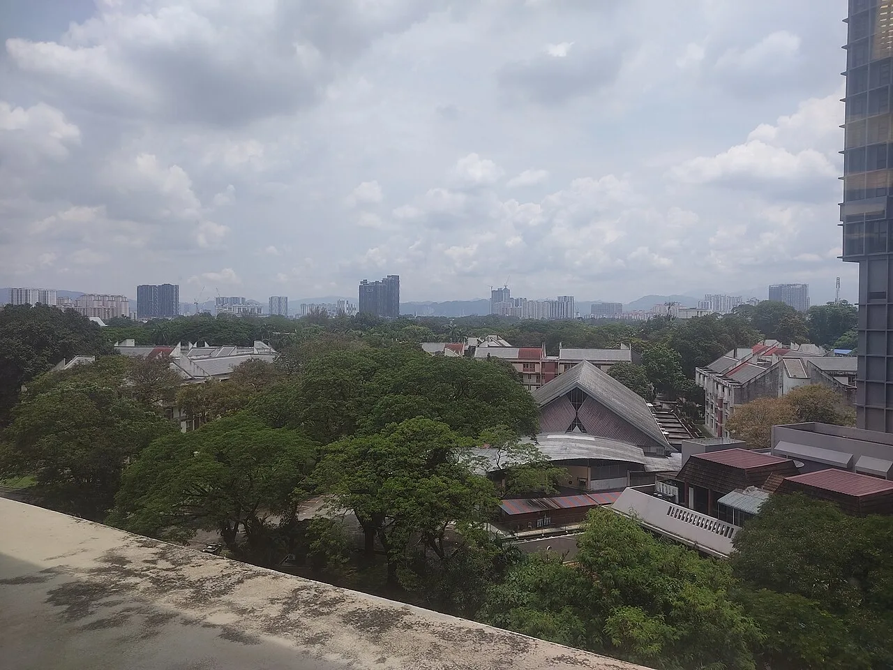 Setapak's leafy institutions and residential skyline from the National Library.