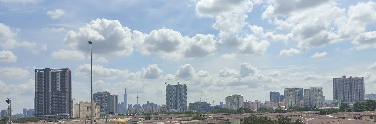Wangsa Maju's housing, expressway and elevated LRT corridor.