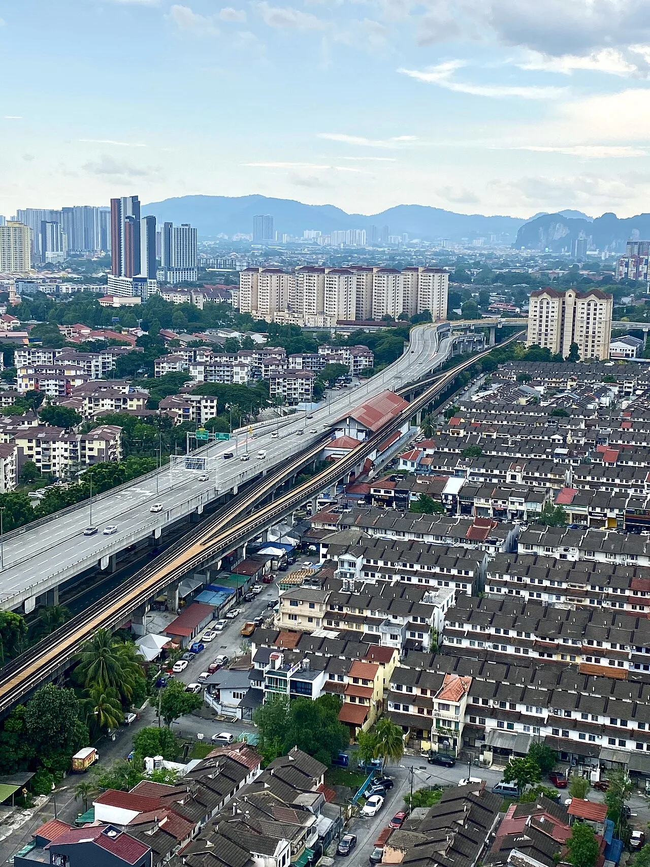 Wangsa Maju LRT station beside the Setiawangsa–Pantai Expressway.